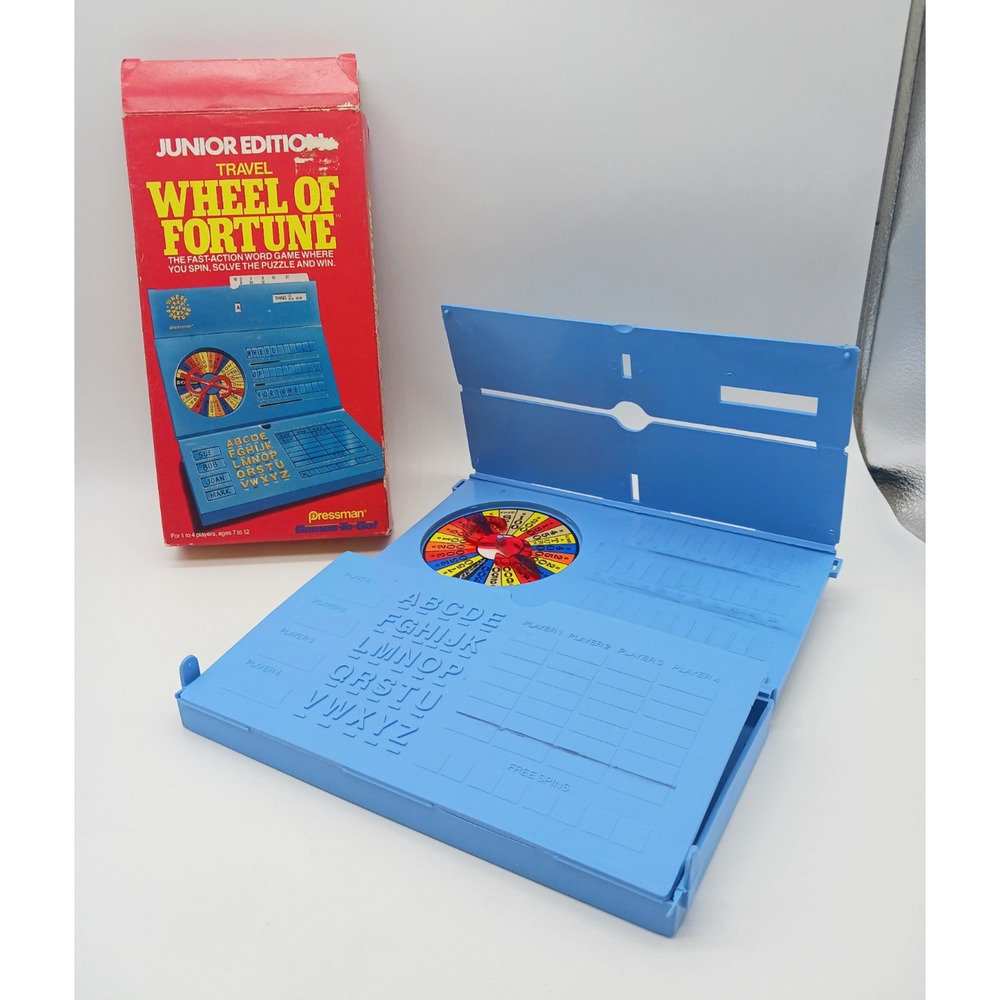 Vintage 1989 Junior Edition Travel Wheel of Fortune Game Pressman 2235